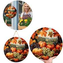 Round wooden door pendant