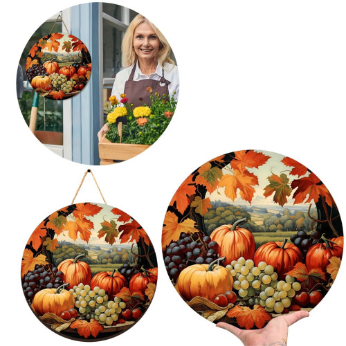 Round wooden door pendant