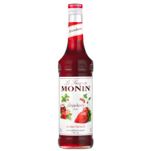 MONIN Premium Strawberry Syrup 700ml for Cocktails and Mocktails. Vegan-Friendly, Allergen-Free, 100% Natural Flavours and Colouri