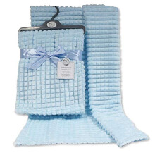 Super Soft Newborn Baby Girl Boy Waffle Nursery Cot Blanket Comforter - Pink, Blue, Grey, White Available (Blue)