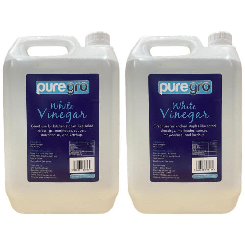 Puregro White Vinegar, 5 Litres (Pack of 2)