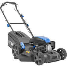 Hyundai 18” 46cm Self-Propelled Petrol Lawnmower, 139cc 4-Stroke Engine, 4-in-1 Mulch Bag Side & Rear Discharge, 60L Grass Box, St