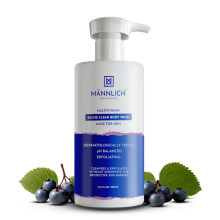 Mannlich 2% Salicylic Acid Body Acne Wash for Men Bacne Clear Body Wash Men Shower Gel - 3% Niacinamide Prevents Body Acne, Parabe