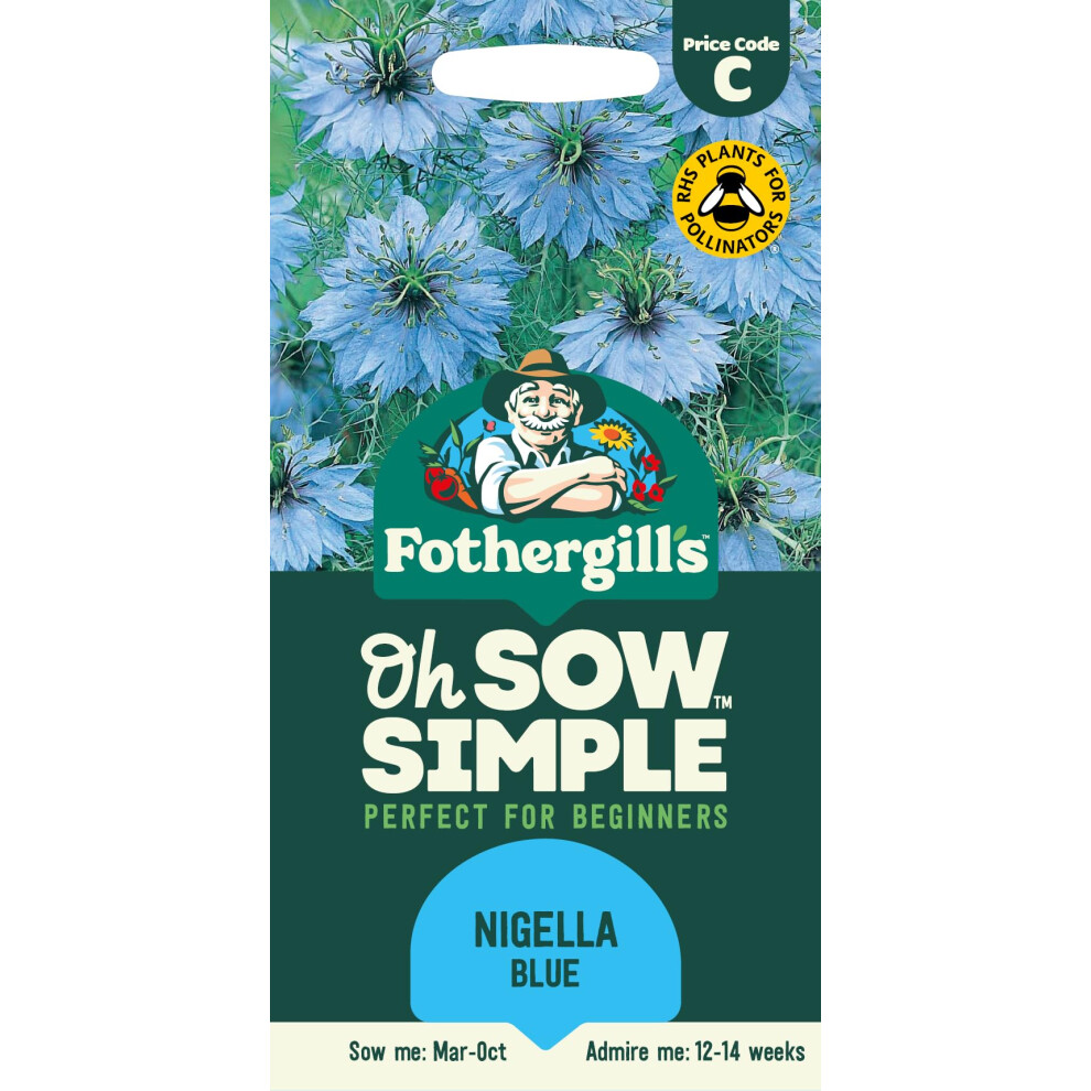 Mr Fothergill's Fothergill's Oh Sow Simple, Nigella Flower Seeds, Sow: Mar-Oct Blue