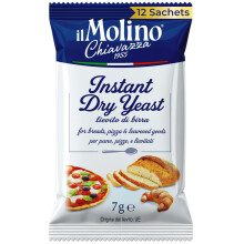 Italian Instant Dry Yeast Sachets - 12 x 7g (84g) - Pre-Measured for Breads, Pizzas & Leavened Goods - il Molino Chiavazza