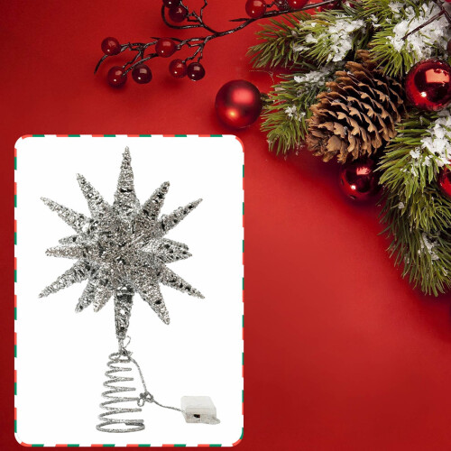 Étoile de Noël en fer forgé à 5 branches avec lumières 2
