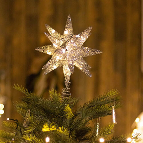 Étoile de Noël en fer forgé à 5 branches avec lumières 1
