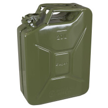 Sealey JCY20G - 20L GREEN Metal Jerry Can/Fuel Can - For Petrol Diesel Water