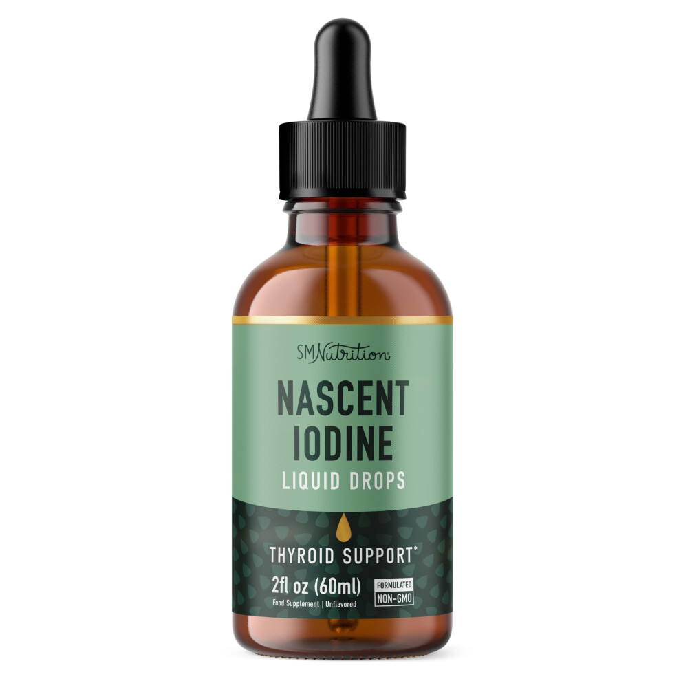 Smnutrition Liquid Nascent Iodine Drops | Iodine Supplement For Thyroid, Energy & Metabolism Support | 2 Fl Oz | 500 Servings | Non-Gmo, Vegan