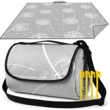 Aptliton Picnic Blanket, 200 x 200 cm, Large Waterproof Picnic Mat with 4 Stakes Carry Strap for Camping, Park, Garden, Beach, Out