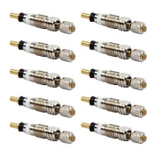 POFET 10pcs Universal Removable Tubeless Presta Valve Cores Silver