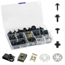 Realure 80 Pcs Car Screws and Nut Clip Kit, with Heat Shield Clips, Car Body U Clips & Engine Undertray Screws, Car Clips and Fast