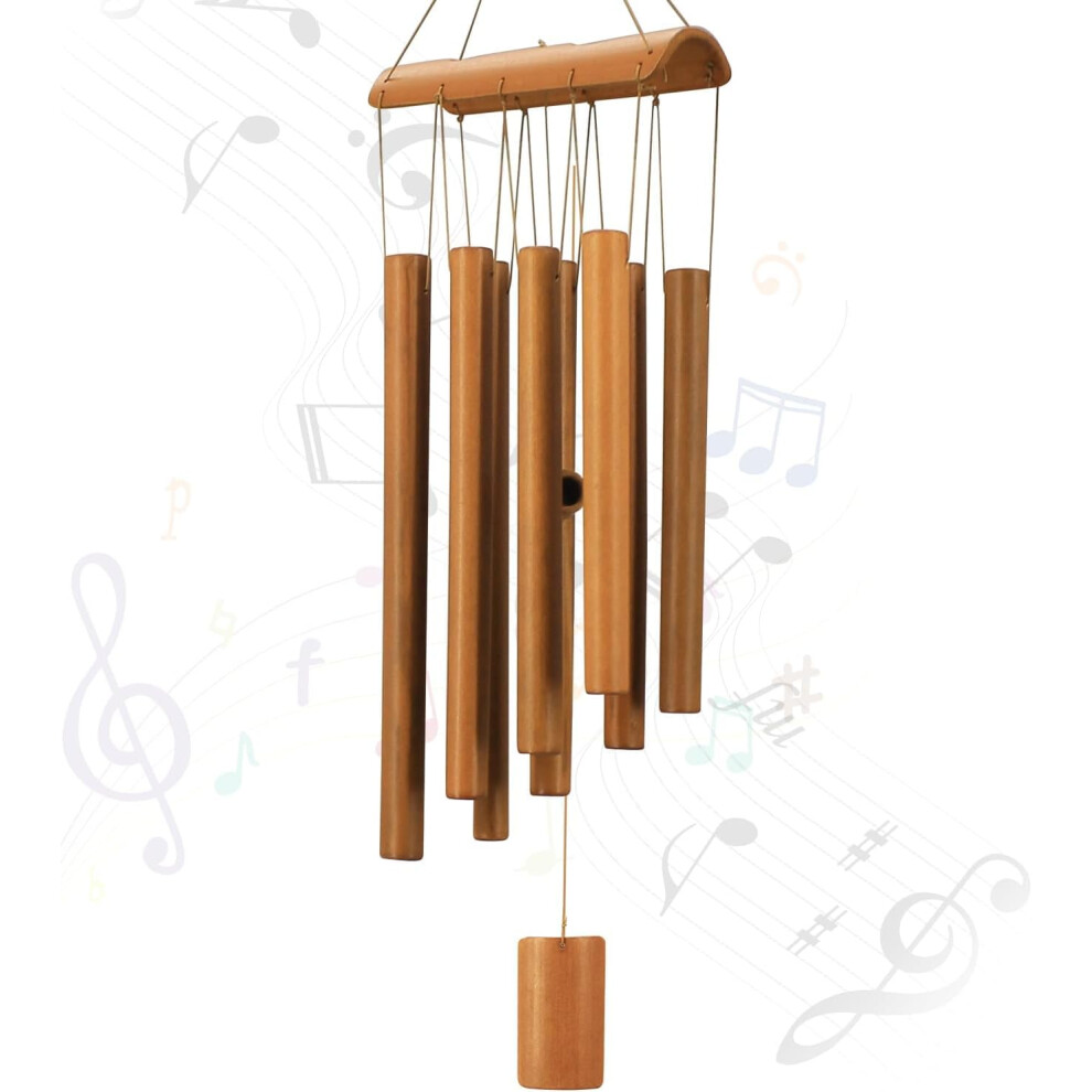 Smtlland Wood Wind Chime, 10 Tubes Wind Chimes Musical Bells Outdoor & Indoor, Wind Chimes For Garden Good Luck Decoration For Garden, Yard