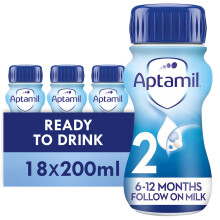 Aptamil 2 Follow On Baby Milk Ready To Use Liquid Formula, White, 6