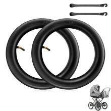 mizikuu 2 Pcs 10 inch Pram Inner Tube, 10 x 2.0 (54-152) Baby Pushchair Inner Tubes Tyres with Angle Valve 45 Seamless Hose Tire Replacements Access