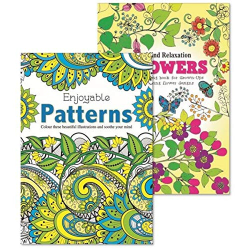 Martello Pattern/Flowers Adult Colouring Books