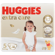 Huggies Extra Care Nappies Size 5 (12-17kg), Pack of 28 Nappies