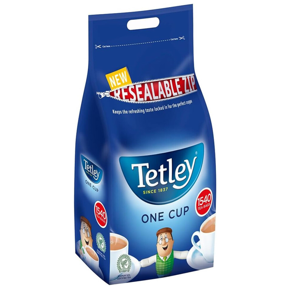 Tetley Black Original One Cup Tea Bags - Bulk Value Pack - Full Flavoured British Brew - Perfect For Breakfast Or Anytime - Rainfo