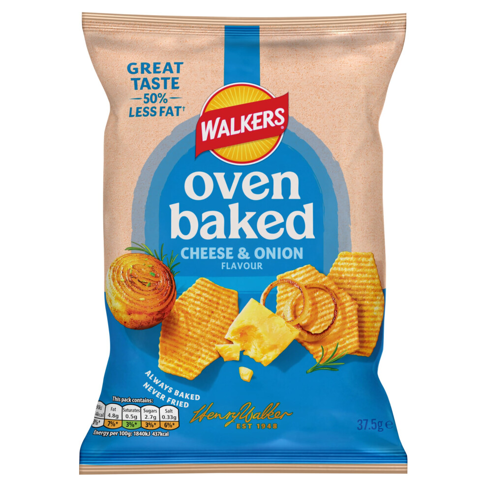 Walkers Baked Cheese & Onion Snacks Crisps 32 X 37.5G