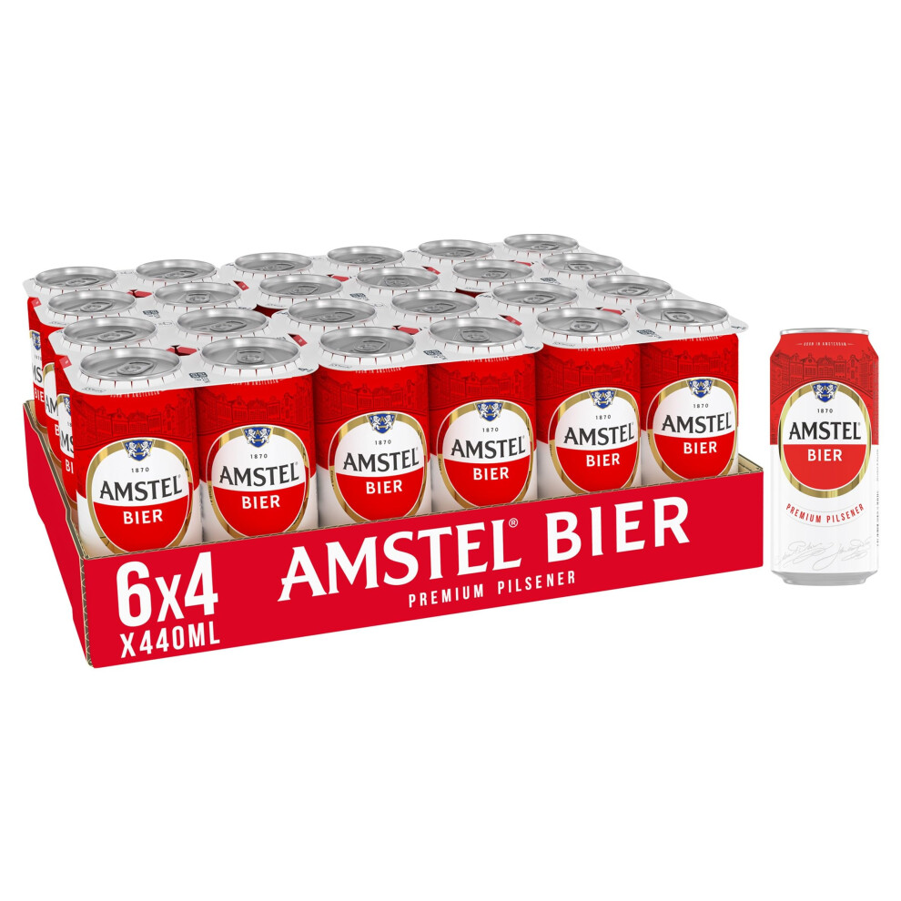 Amstel Bier Lager Beer Cans, 24 X 440 Ml
