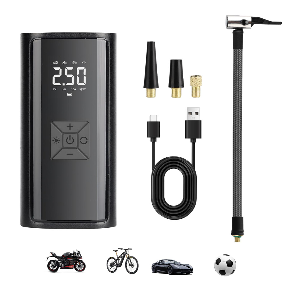 Cmanlnyk Cordless Tyre Inflator Air Compressor - Electric Digital Display Tyre Inflator, Home Rechargeable Wireless Car Tire Pump With Air
