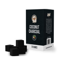 KULL Shisha Coal 1Kg – 25mm Cubes Coconut Charcoal – 72 Pieces Charcoal BBQ Hookah Accessories with 100min Burning Time – Low Ash