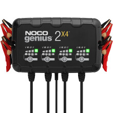 NOCO GENIUS2X4: 8A 4-Bank Smart Battery Charger (2A/Bank) - 6V/12V Automatic Maintainer, Trickle Charger & Desulfator with Overcha