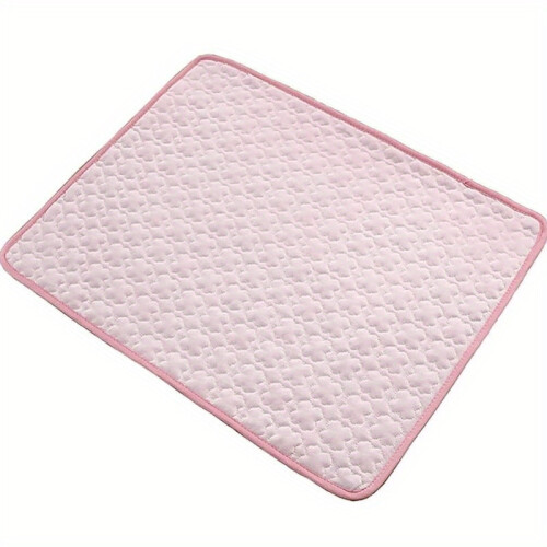 (pink, M(62X50cm)) Cooling Pet Mattress Pad for Dogs & Cats - Ice Cooling Mat with Hexagonal Pattern, Durable Polyester, Rectangular Design