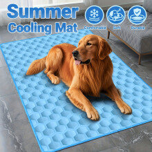 (Blue, L Size) Blue Fashionable Cooling Mat for Cats And Dogs - Highly Breathable, Easy to Carry, Suitable for All Dog Breeds And Sizes