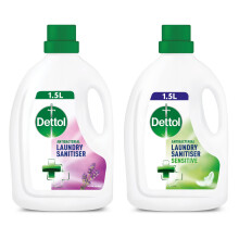 Dettol Laundry Sanitiser, Multipack, 3L (1.5L x 2pck) Lavender and Sensitive, 12hr Freshness, Hygienically Clean, Removes Odour, K