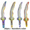 (20pcs) Pirate Sword Inflatable Balloon 4 Colors 1