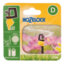 HOZELOCK - Micro Sprinkler Adjustable 360 Vari Rotor Spray In-Line, ø 13 mm and End-of-Line ø 4 mm : Adjustable Flow 0-82 LPH, 60