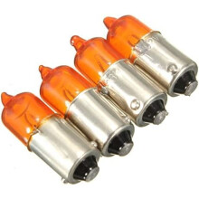 Alamor 4Pcs 12V 23W Motorcycle Turn Singal Indicator Bulb Ba9S Base Mini Amber Halogen