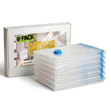 Barpre 6-Pack Jumbo Vacuum Storage Bags | Space Saving Vacuum Pack Bags for Clothes & Bedding | 80% More Storage | 100cm x 70cm (3
