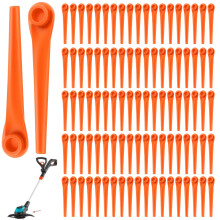 100Pcs Plastic Grass Trimmer Blades Replacement for Flymo SimpliTrim Li FLY083-GA400 for Gardena 9823 9825 9820 9821 Replacement Graden Supply