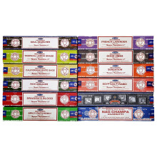 Satya Incense Sticks Variety Pack 15gm x 12 Pack, Natural Organic Hand rolled Incense Sticks Set - Best For Aromatherapy, worship,