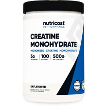 Nutricost Creatine Monohydrate Micronized Powder 500G, 5000mg Per Serv (5g) - 100 Servings for Endurance, Muscle Growth, Athletic