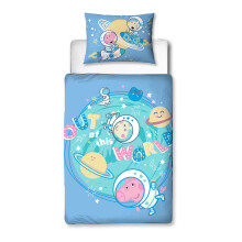 Peppa Pig George Official Toddler Cot Bed Duvet Cover, Stars Range | Reversible 2 Sided Stars Design with Matching Pillowcase, Pol
