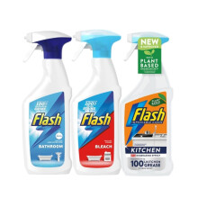 Flaash Cleaning Spray – Pack of 3 (500ml Each) | Bathroom, Bleach & Kitchen Cleaning Sprays | Powerful Stain, Grease & Germ Remova