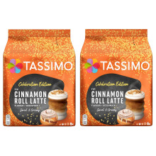 Tassimo Limited Edition Cinnamon Roll Latte Coffee Pods x8 (Pack of 2, Total 16 Drinks) – Sweet & Creamy Speciality Latte Inspired by Classic Pastry