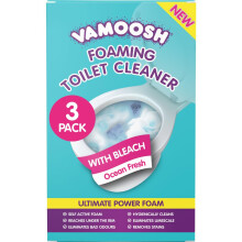 Vamoosh Foaming Toilet Cleaner with Bleach (3 Sachets) – Deep Hygienic Clean, Limescale Remover & Odour Eliminator – Hot-Water Act