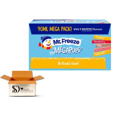 Mr. Freeze Mega Pops Assorted Flavours 75x90ml |(Lemonade,Cola,Raspberry,Strawbe