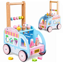Embosomitr Wooden Baby Walker for Babies 6-12 Month, Ice Cream Cart Toys for Kids, Push Along Walker for Girls Boys, Montessori Ed