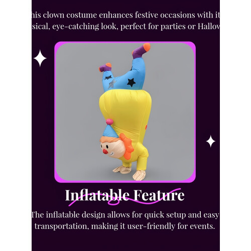 Adult Inflatable Clown Walking Upside Down Costume 1