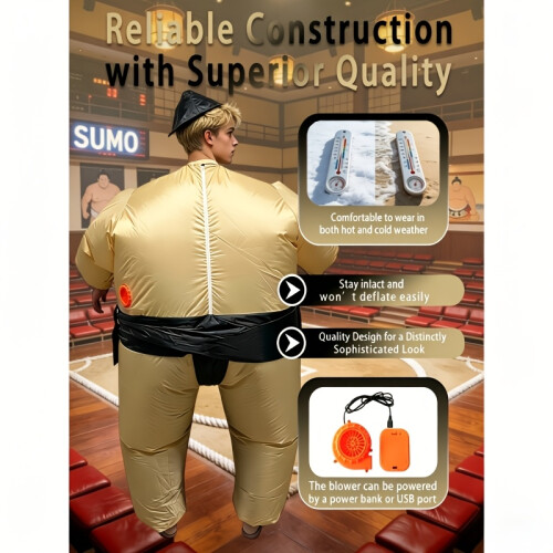 Aufblasbares Sumo-Ringer-Kostümset für Erwachsene 2