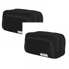 Xubond pencil case black 3-compartment organizer