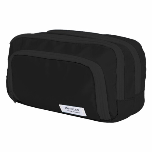 Xubond pencil case black 3-compartment organizer 1