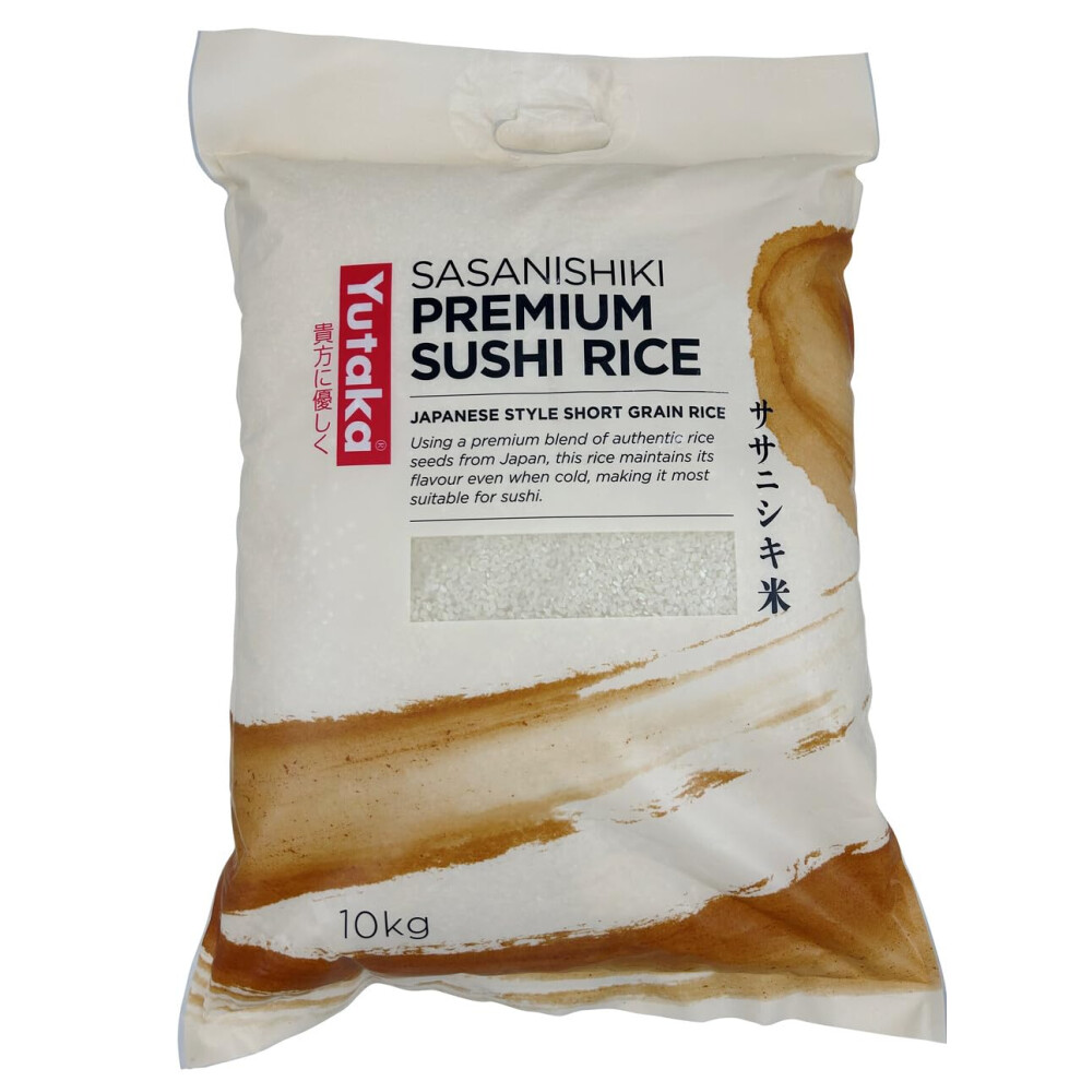 Sasanishiki Super Premium Short Rice, 10Kg - Japanese-Style Rice For Sushi & Onigiri - Allergen-Free, Texture Grain/Light Yutaka
