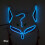 (blue) Light Up Neon Half Face Mask Flashing In Dark Fox Mask 1