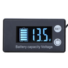 Two-Line Digital Display Dc Voltmeter compatible Lithium-Ion Batteries, Color Gifts: White. Gifts:White